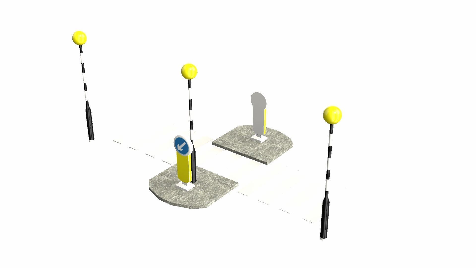Zebra Crossing Low-poly 3D model_15