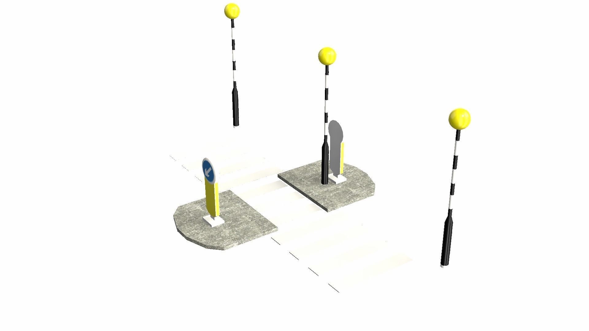 Zebra Crossing Low-poly 3D model_4