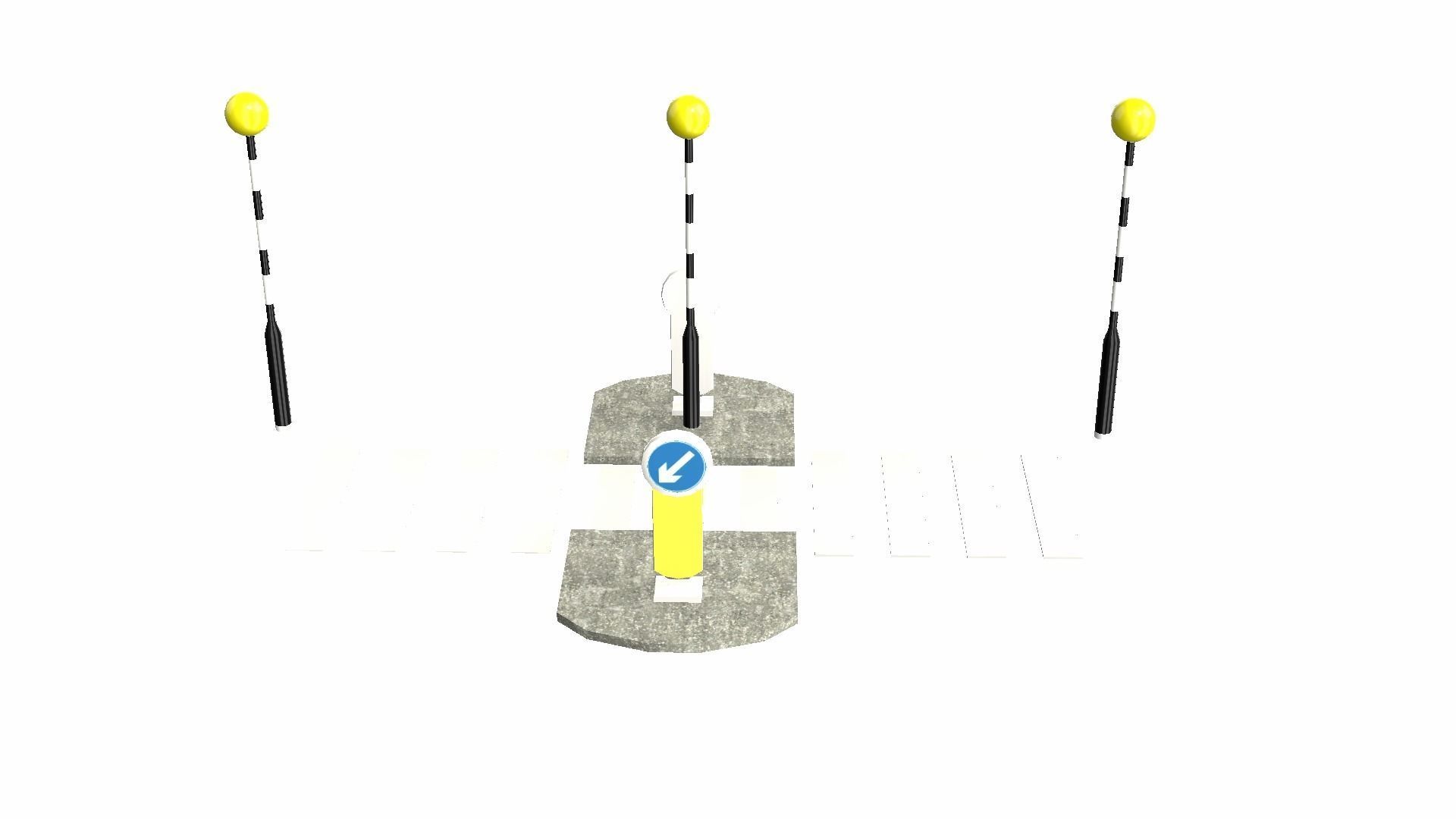 Zebra Crossing Low-poly 3D model_7