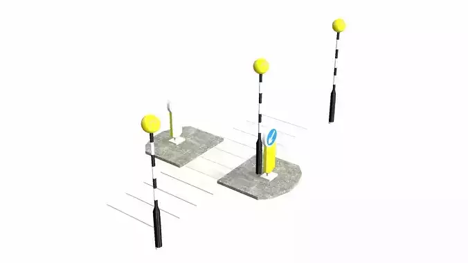 Zebra Crossing Low-poly 3D model