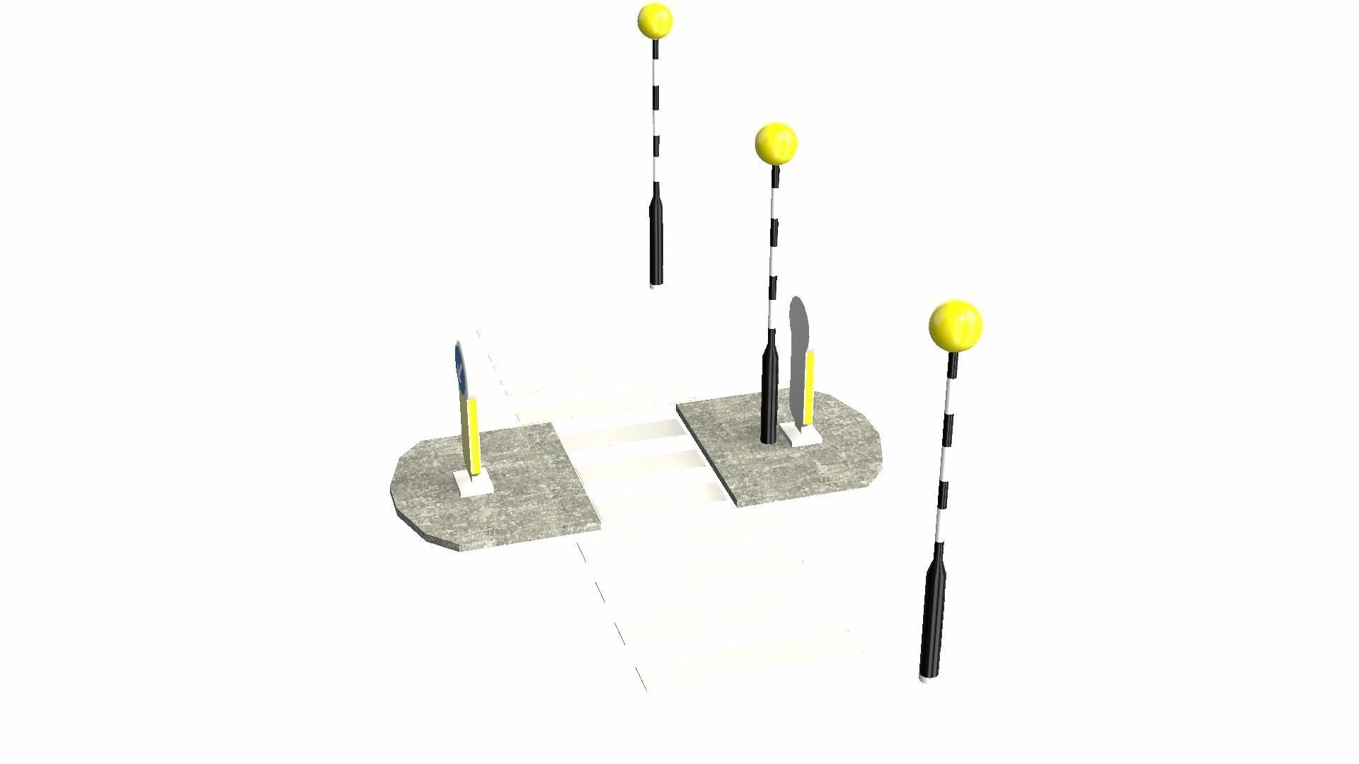 Zebra Crossing Low-poly 3D model_3