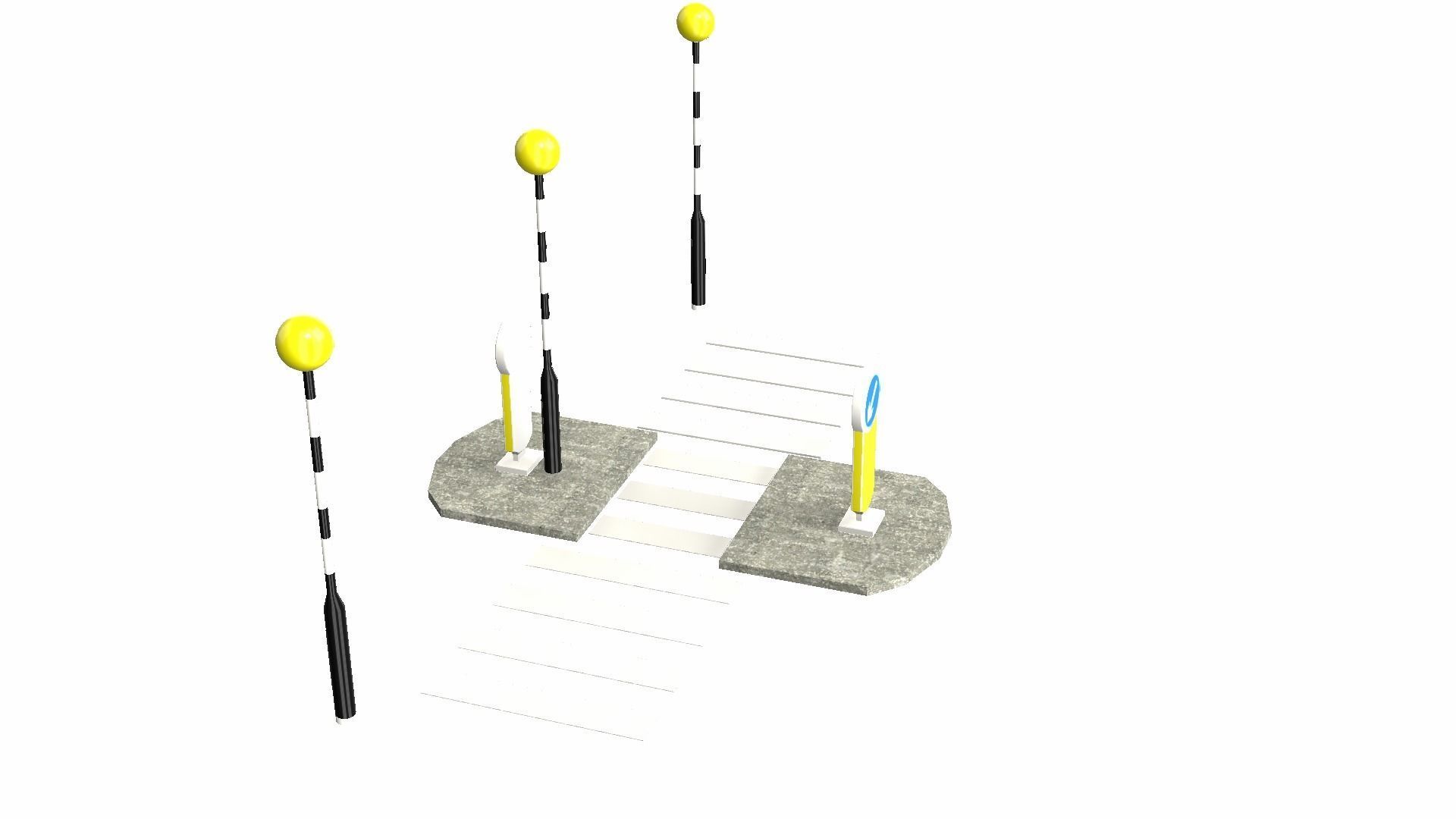 Zebra Crossing Low-poly 3D model_11