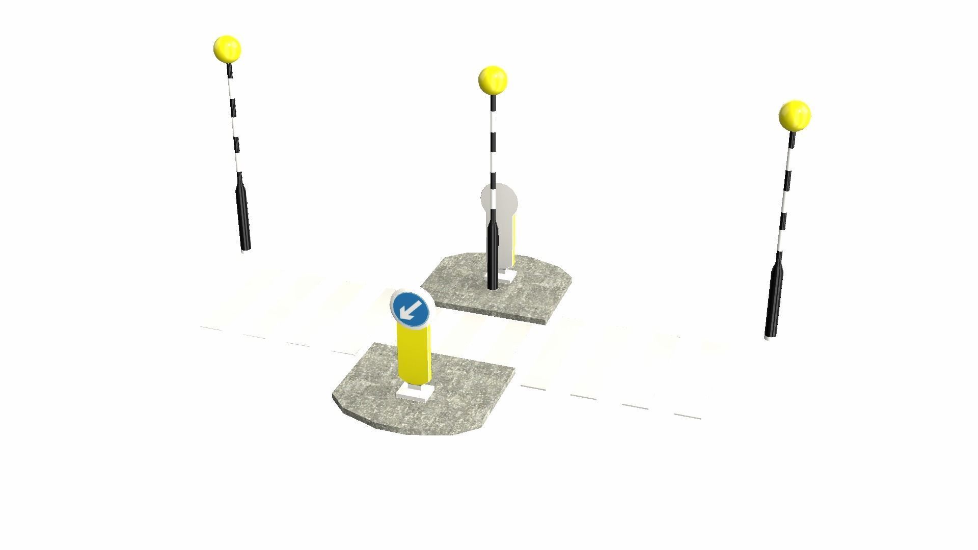 Zebra Crossing Low-poly 3D model_6