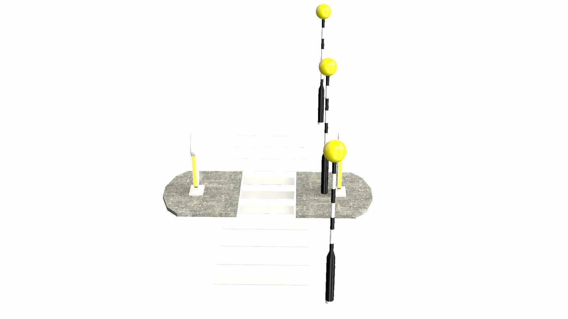 Zebra Crossing Low-poly 3D model_2