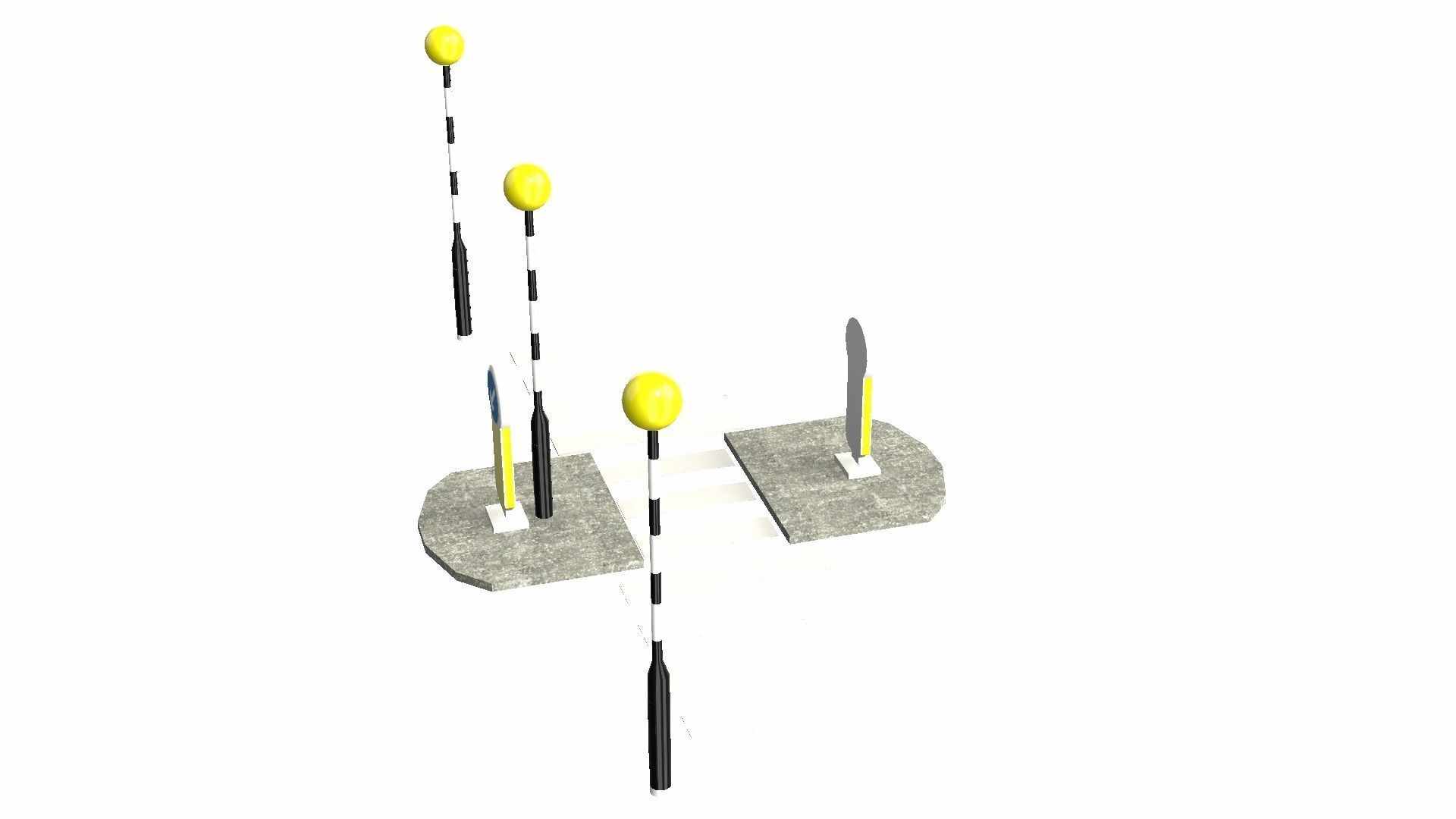 Zebra Crossing Low-poly 3D model_13