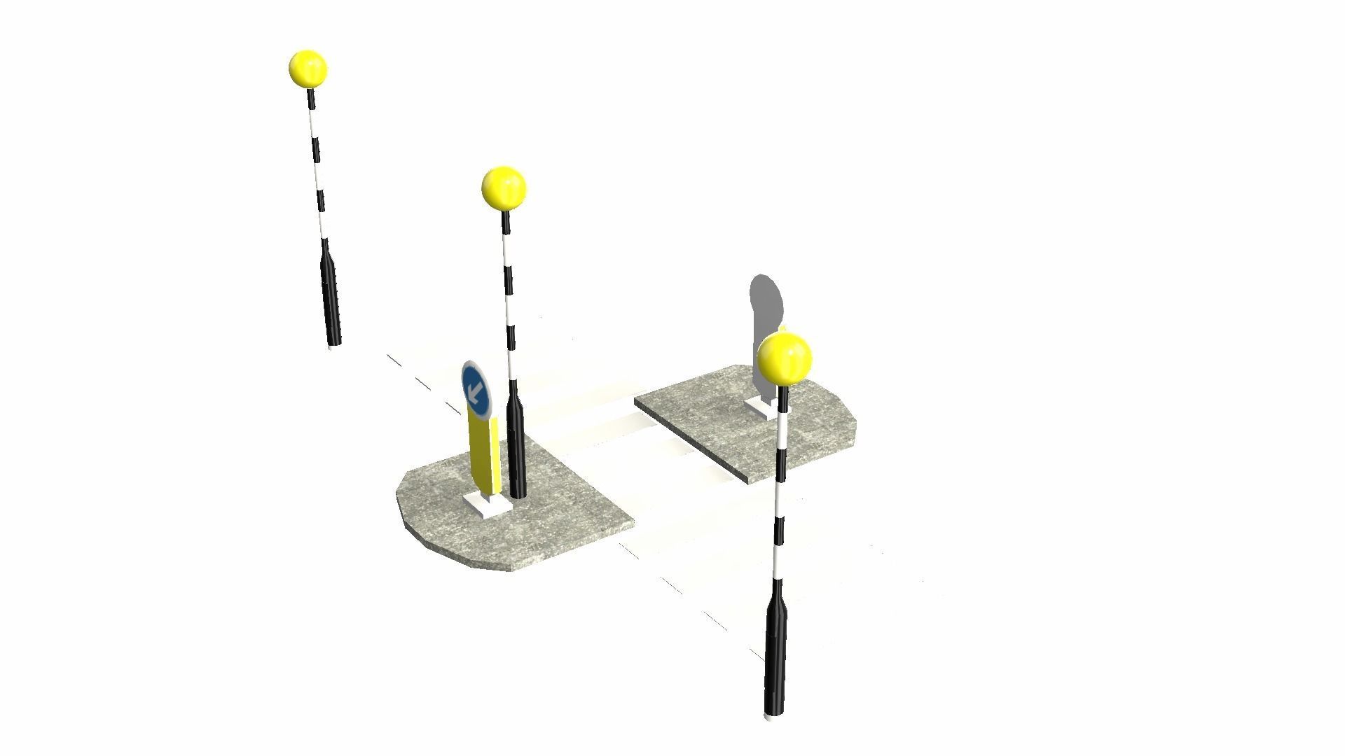 Zebra Crossing Low-poly 3D model_14