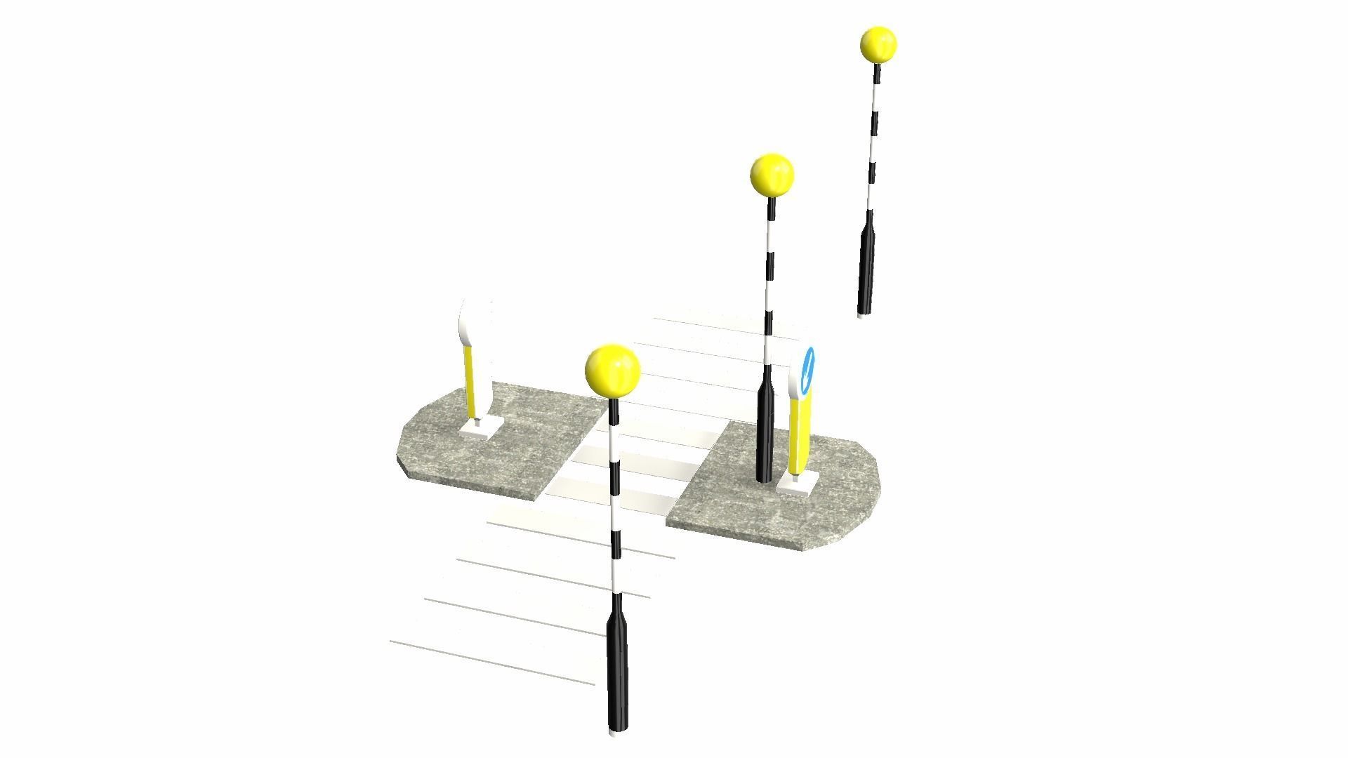 Zebra Crossing Low-poly 3D model_1