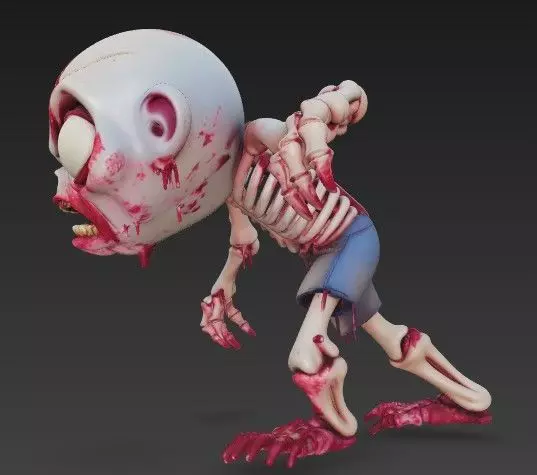 Decaying zombie Low-poly 3D model_1