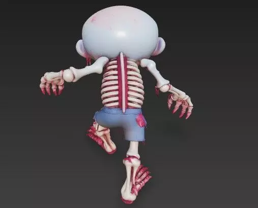 Decaying zombie Low-poly 3D model_2