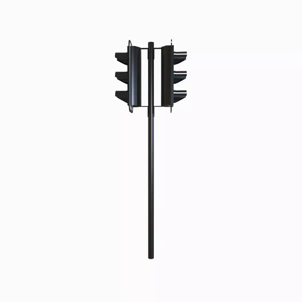 Double Traffic Light Low-poly 3D model_0