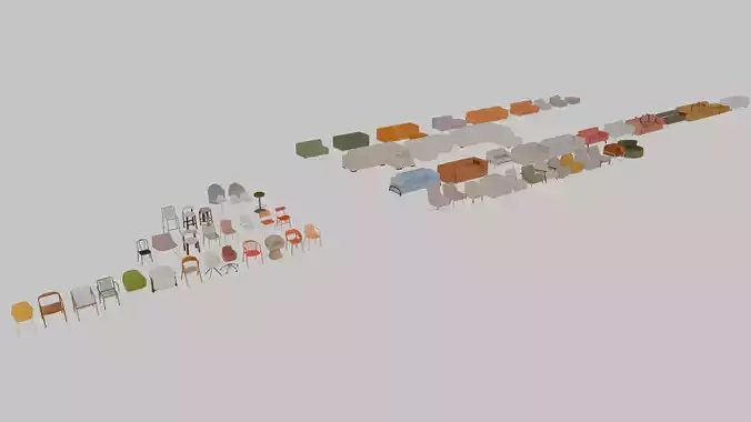 3d Model collection - chairs and sofas for interior design pack