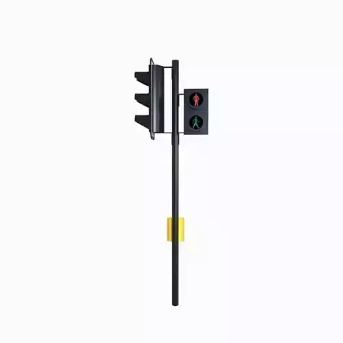 Single Traffic Light Walk Low-poly 3D model