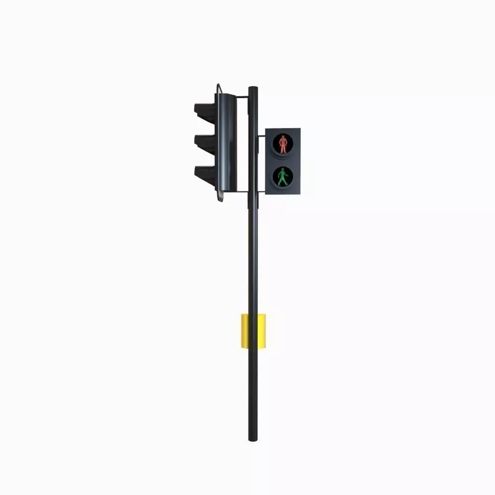 Single Traffic Light Walk Low-poly 3D model_0