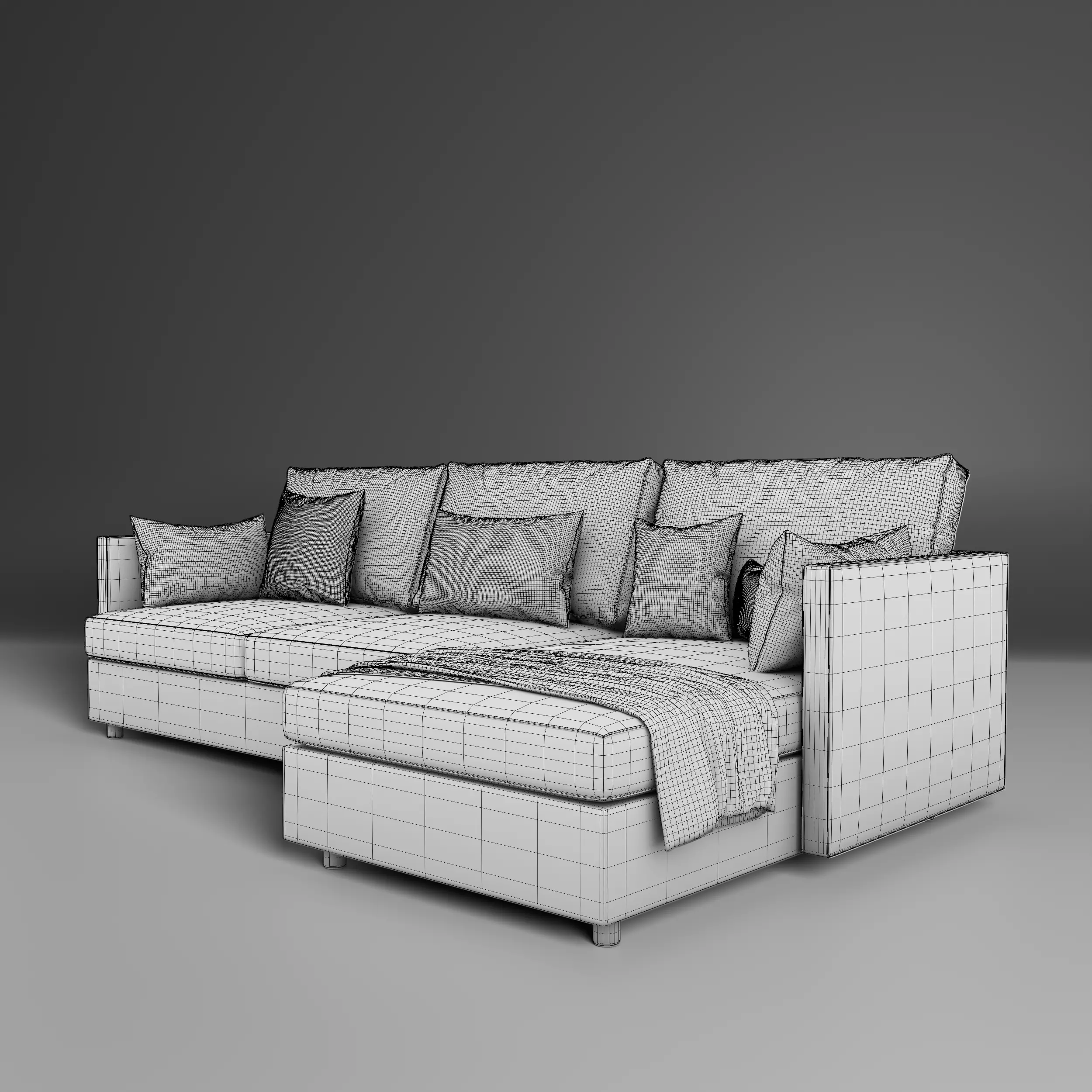 Modern corner sofa 3D model_5