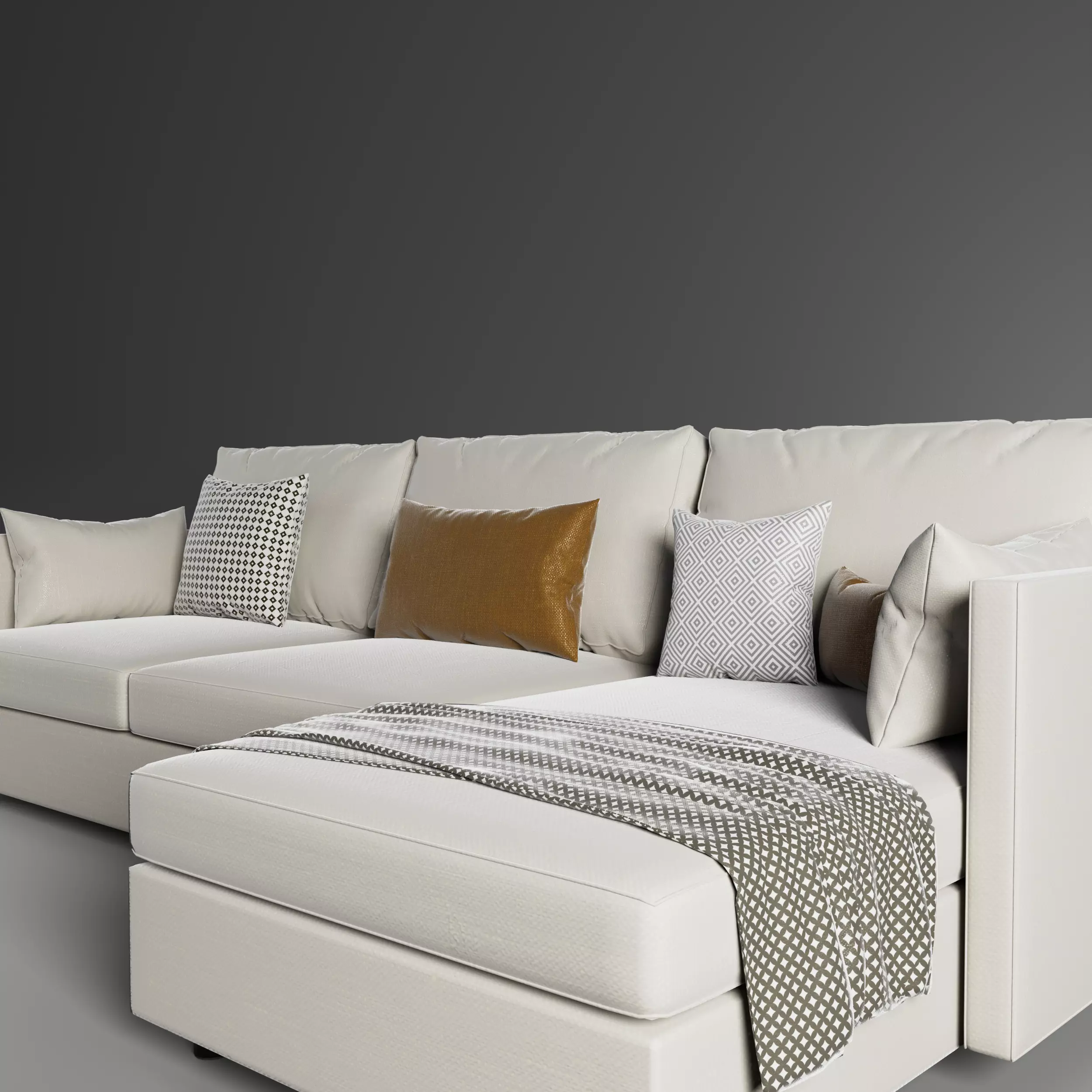 Modern corner sofa 3D model_3