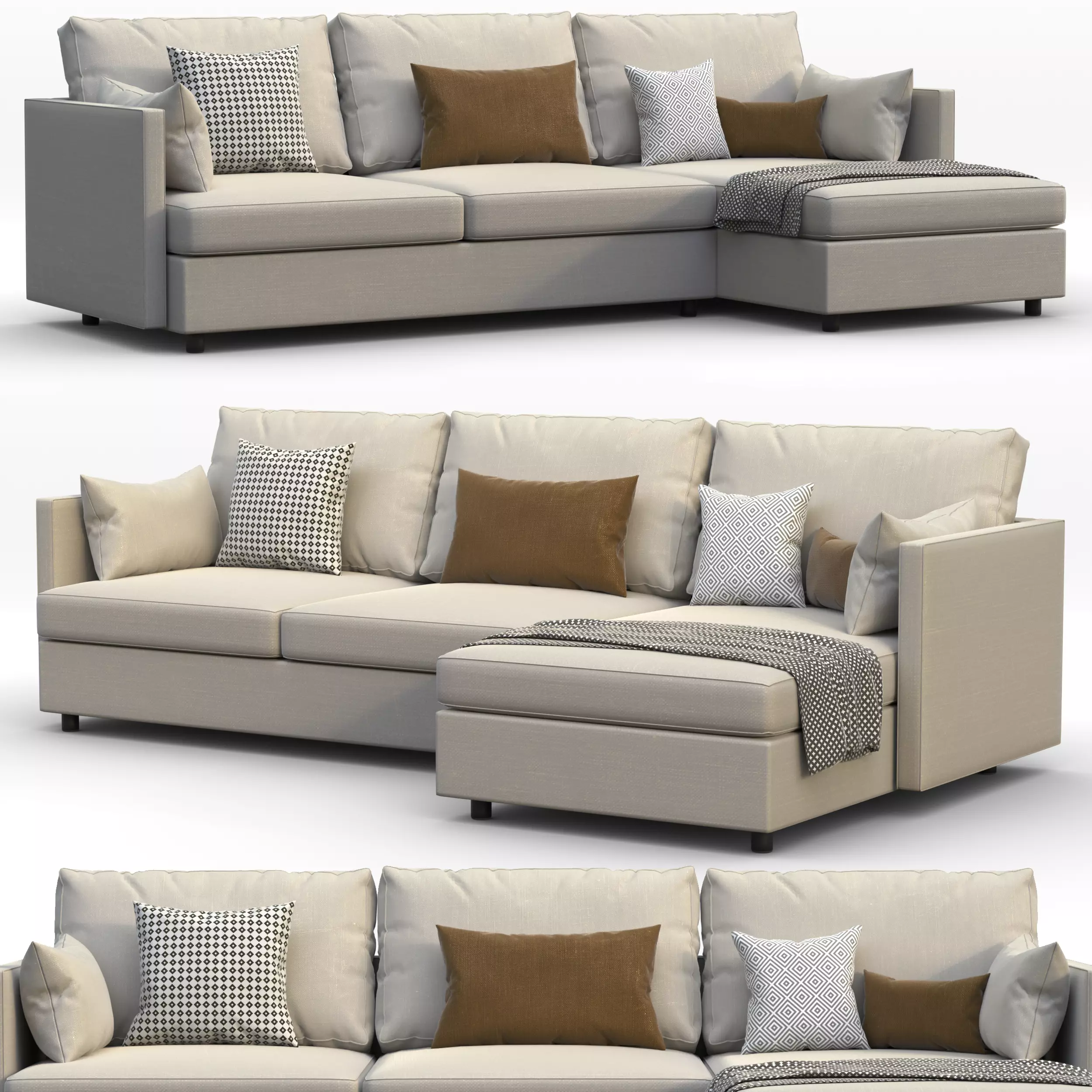 Modern corner sofa 3D model_0