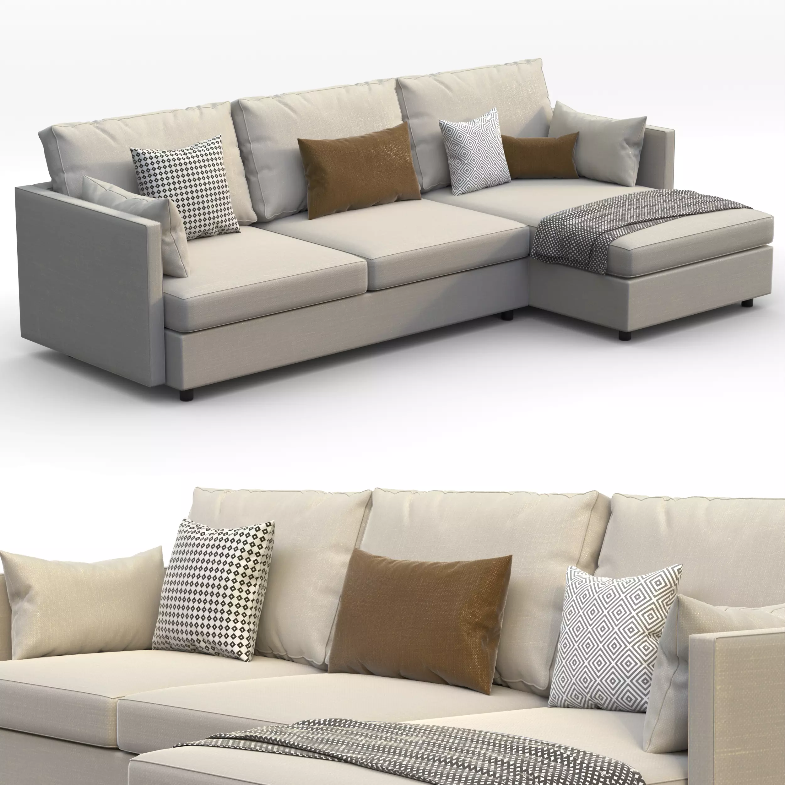Modern corner sofa 3D model_1