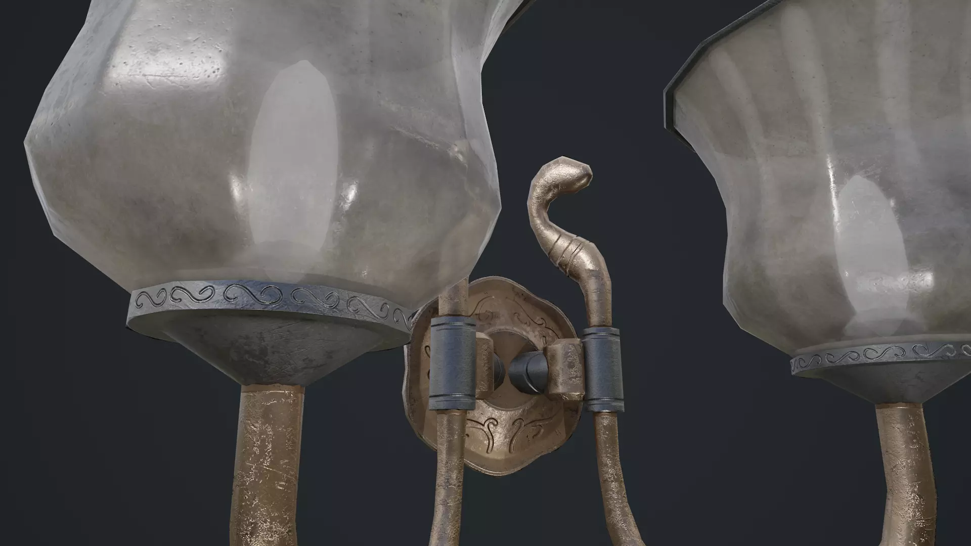 Wall Lamp Low-poly 3D model_14