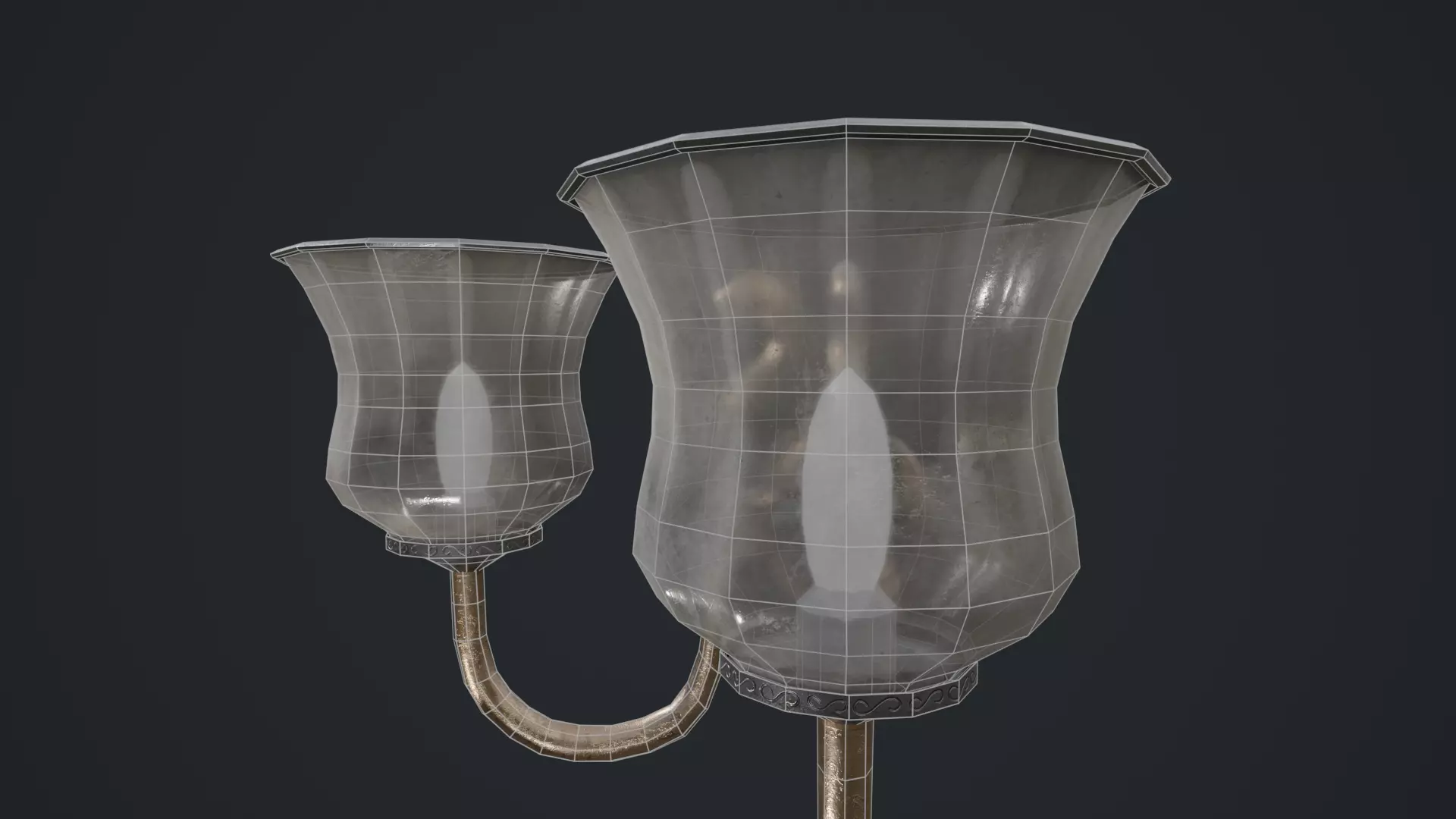 Wall Lamp Low-poly 3D model_20