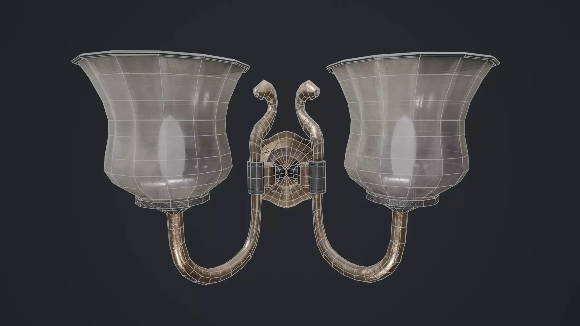 Wall Lamp Low-poly 3D model_21