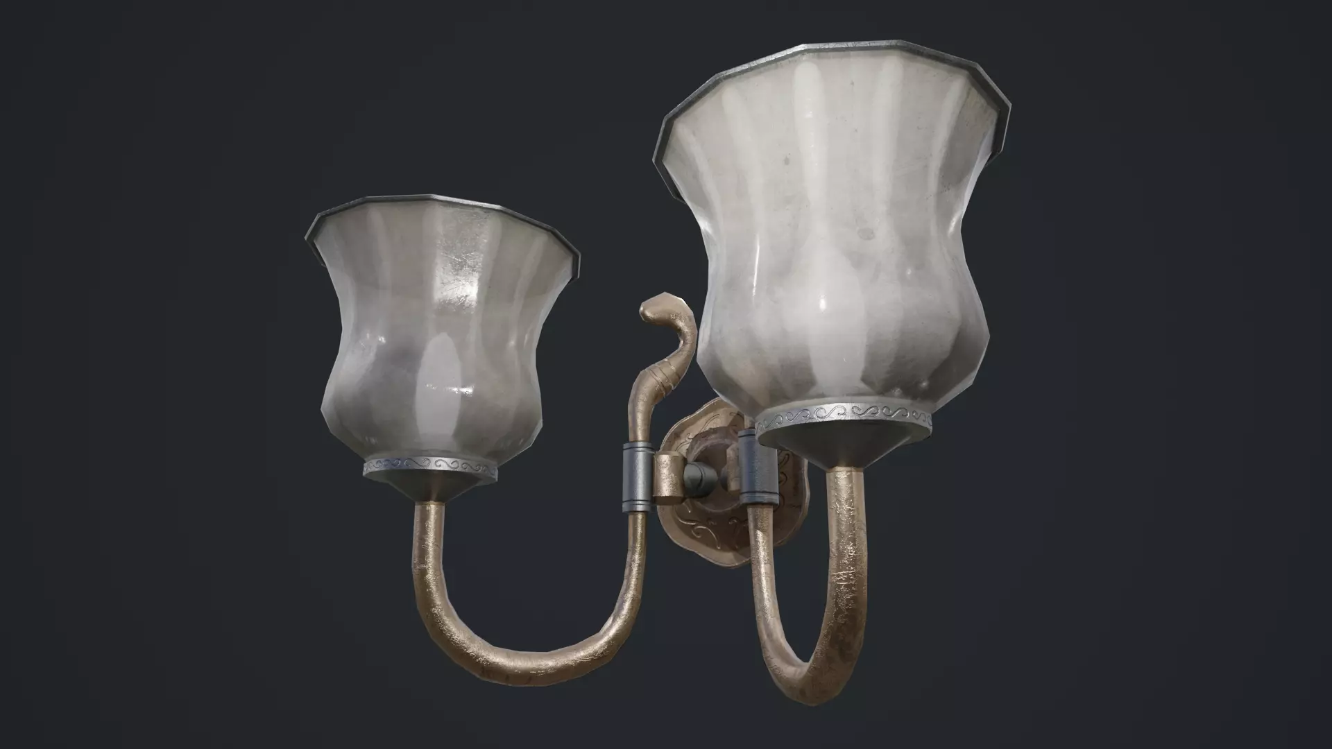 Wall Lamp Low-poly 3D model_13