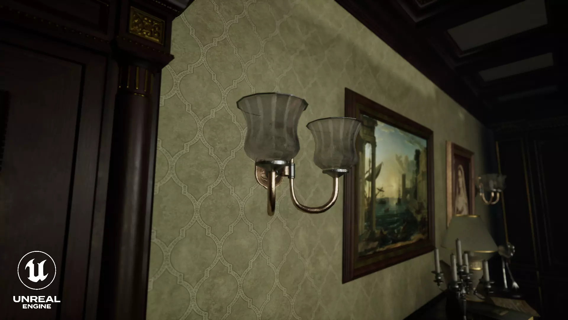 Wall Lamp Low-poly 3D model_2