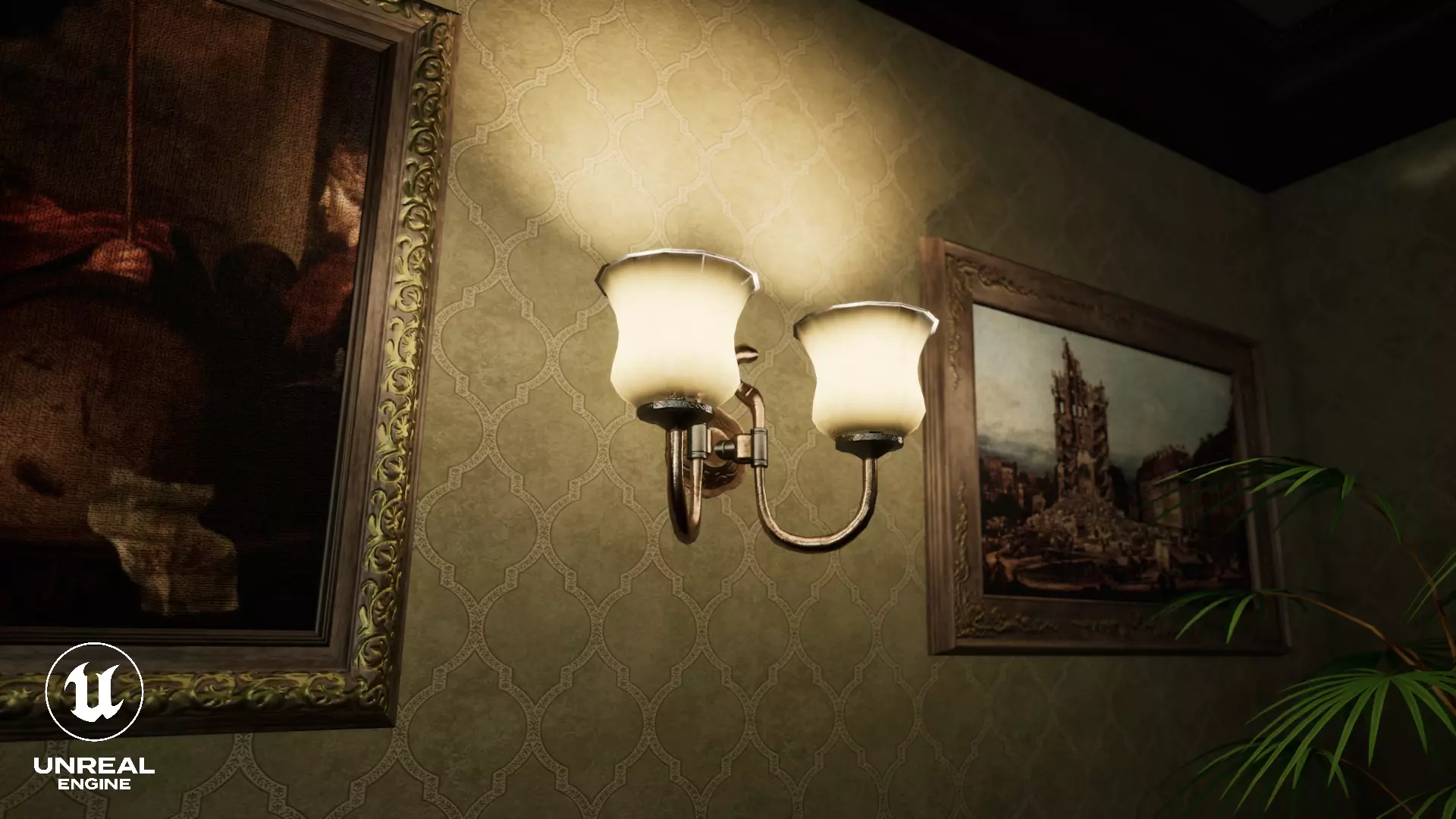 Wall Lamp Low-poly 3D model_8