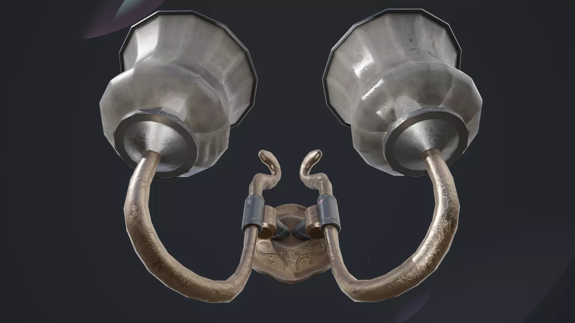 Wall Lamp Low-poly 3D model_15