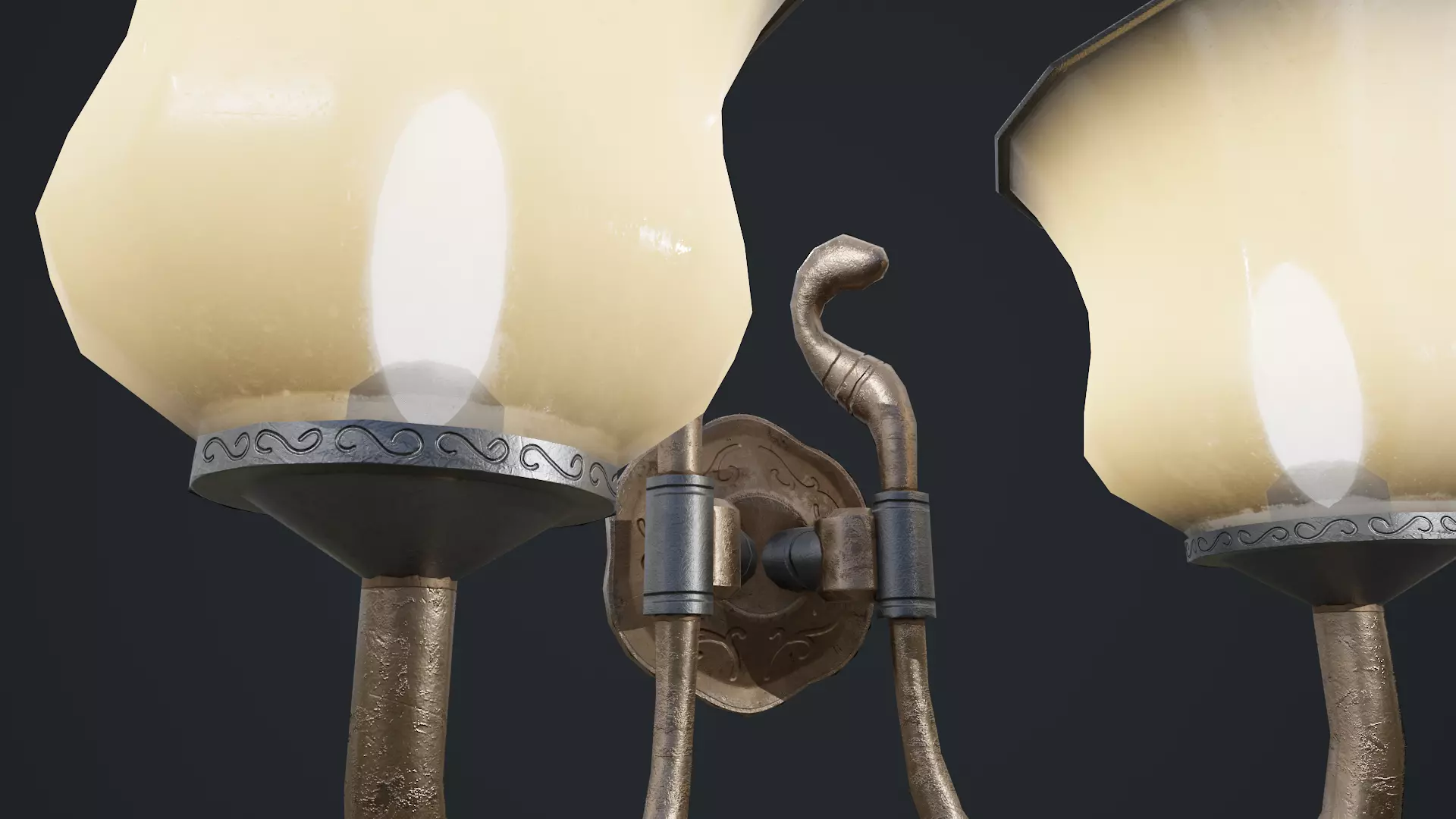 Wall Lamp Low-poly 3D model_18