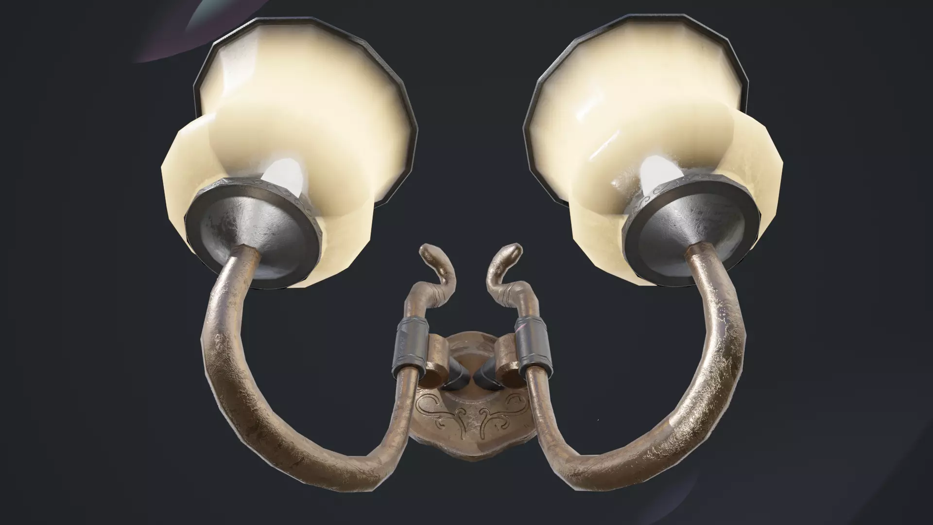 Wall Lamp Low-poly 3D model_19