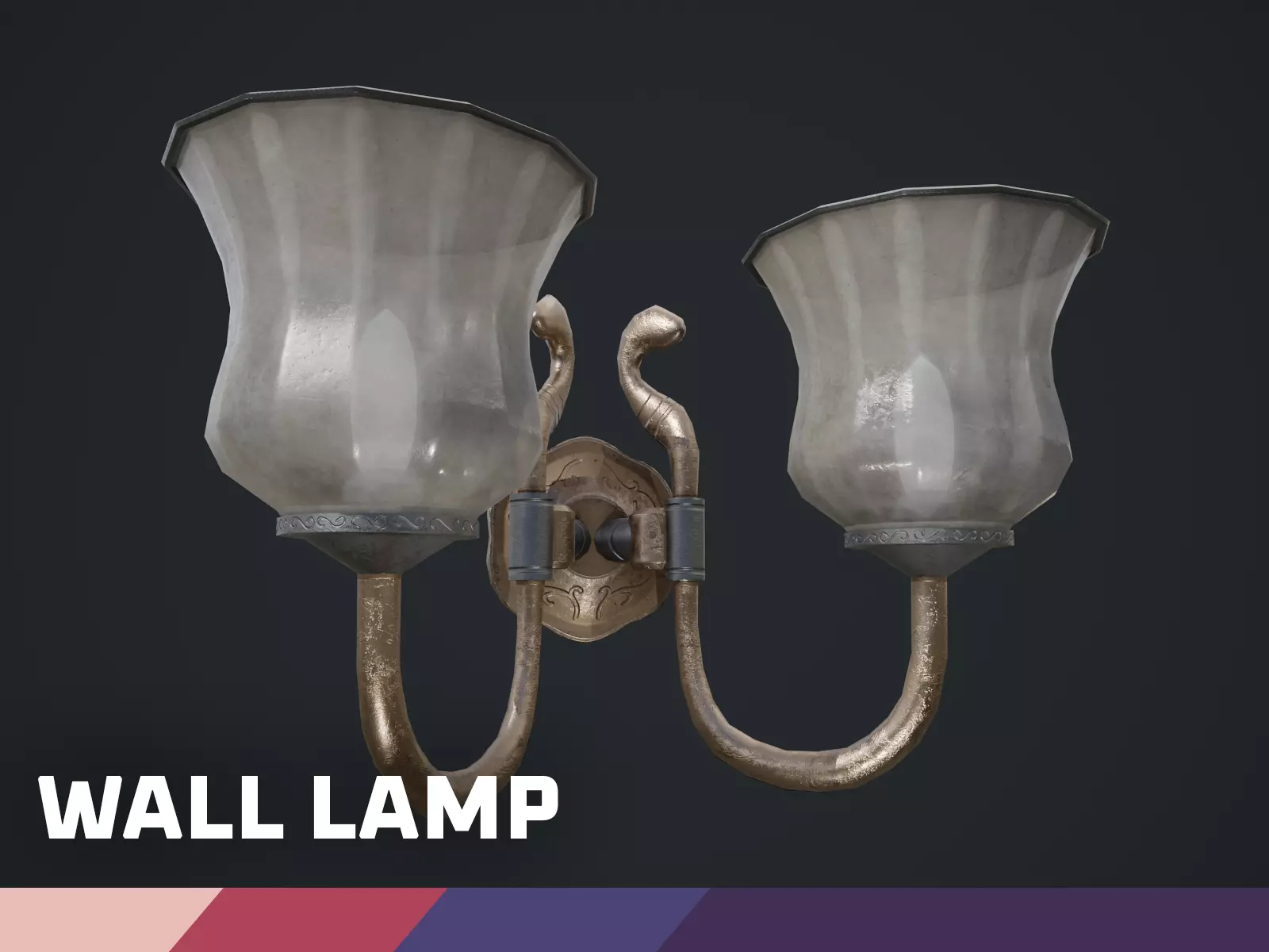 Wall Lamp Low-poly 3D model_0