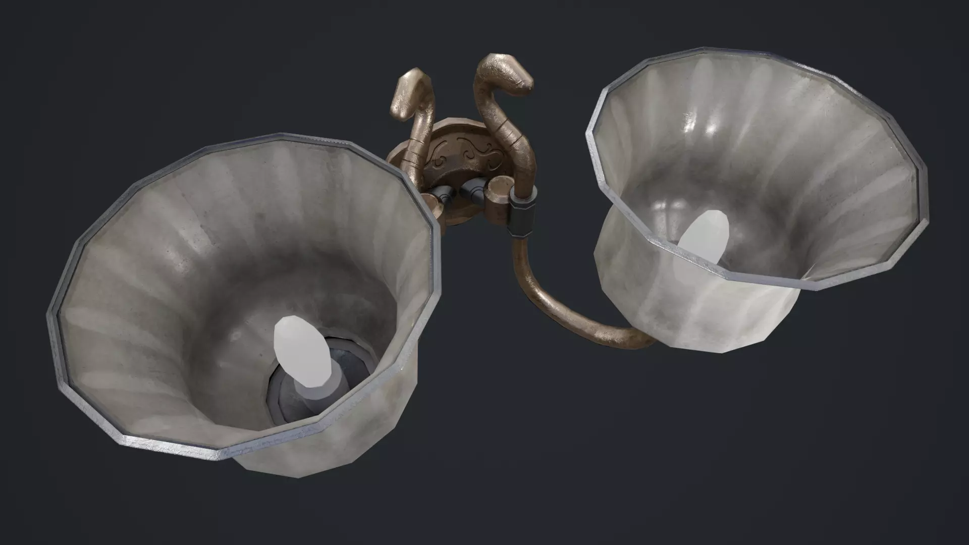 Wall Lamp Low-poly 3D model_11