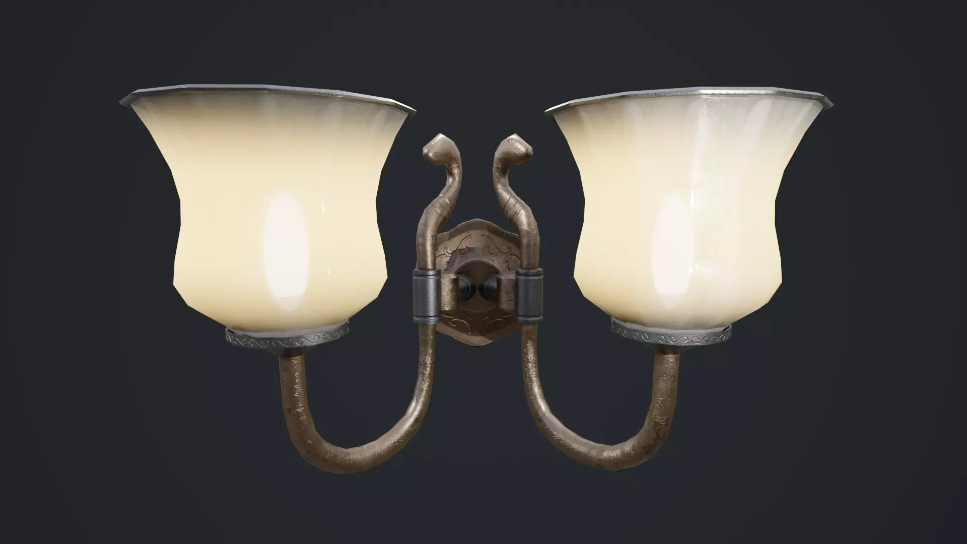 Wall Lamp Low-poly 3D model_17