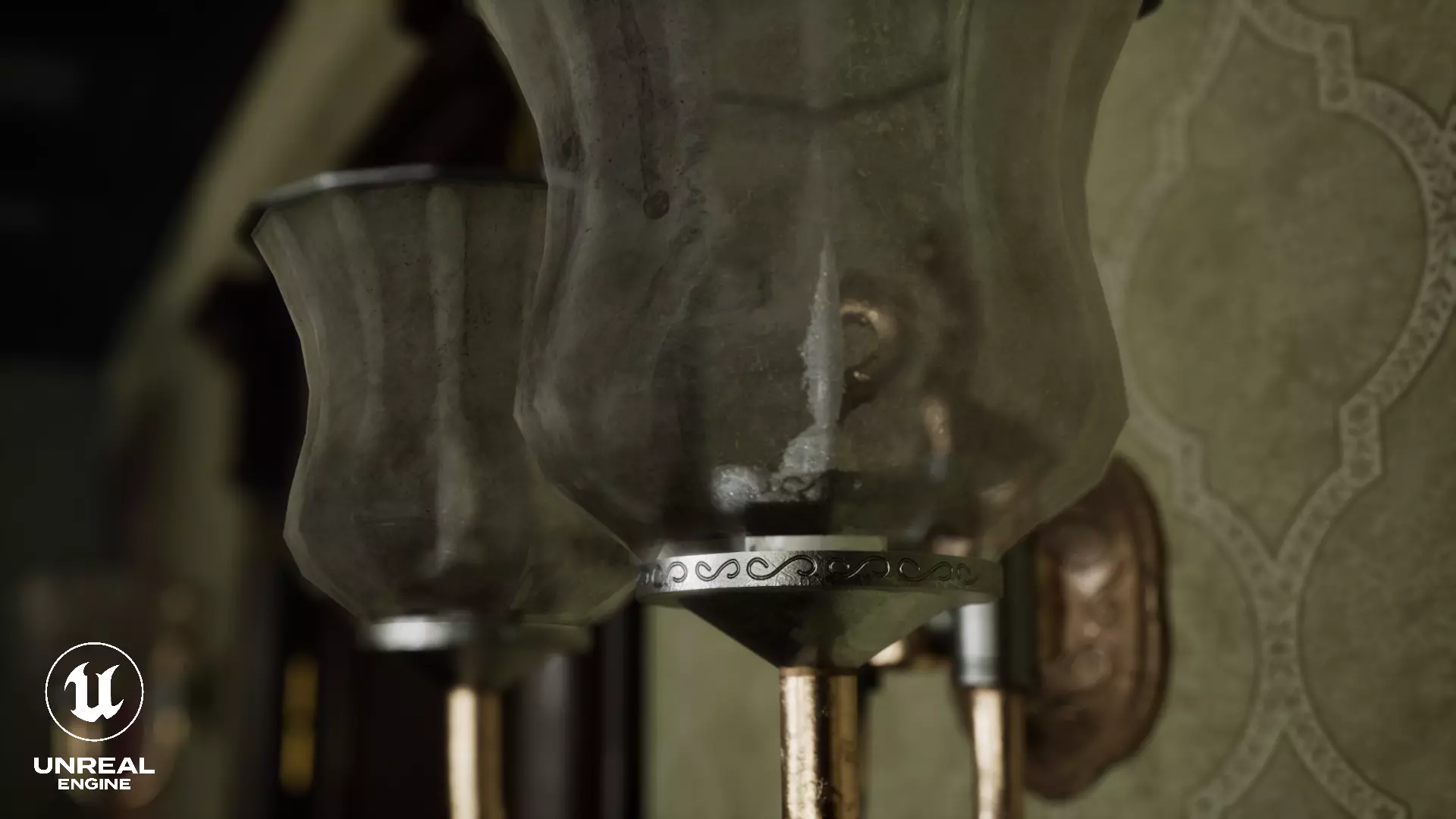 Wall Lamp Low-poly 3D model_4