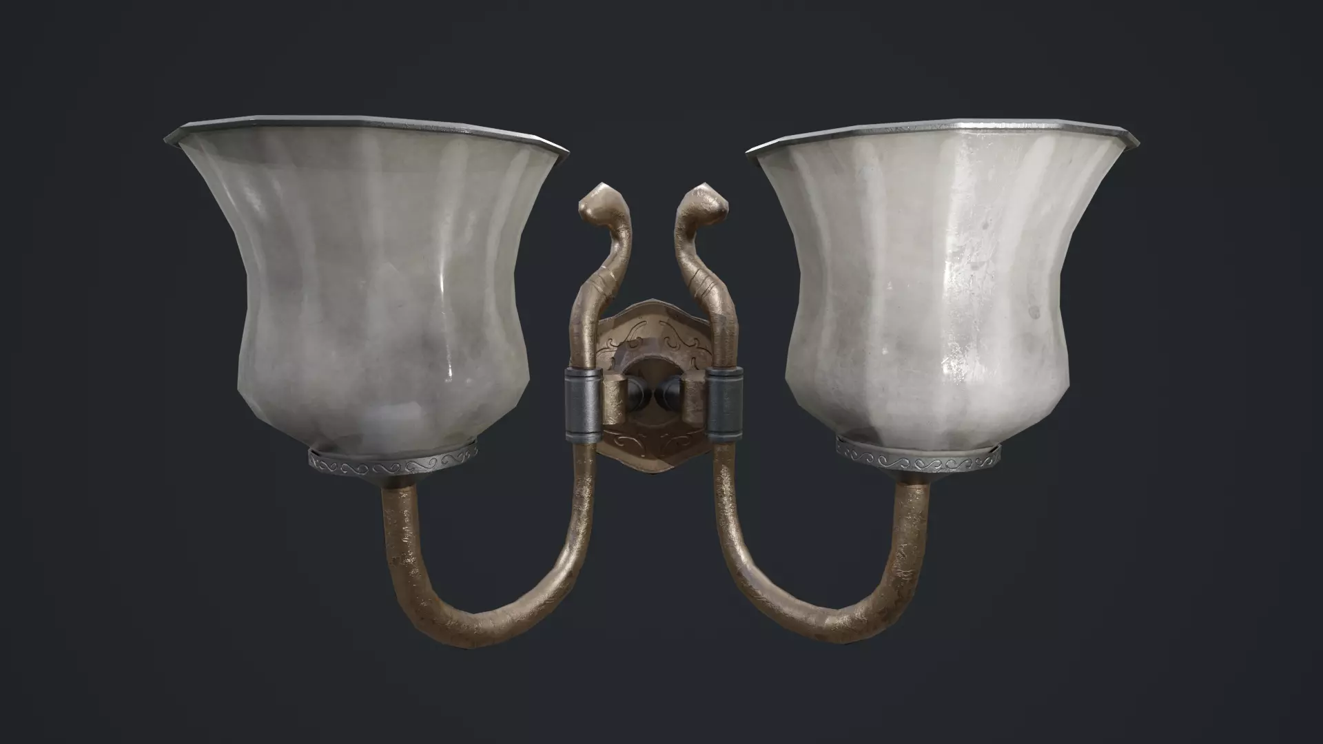 Wall Lamp Low-poly 3D model_9