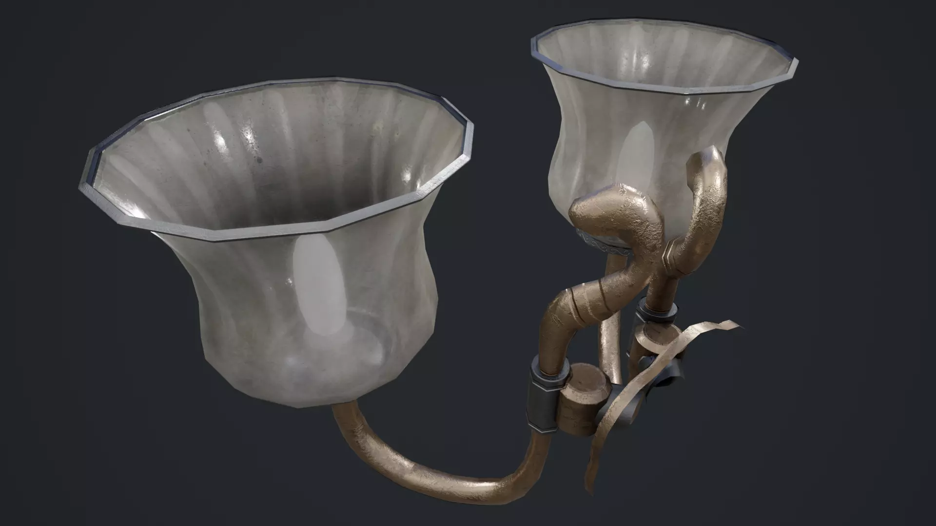 Wall Lamp Low-poly 3D model_10