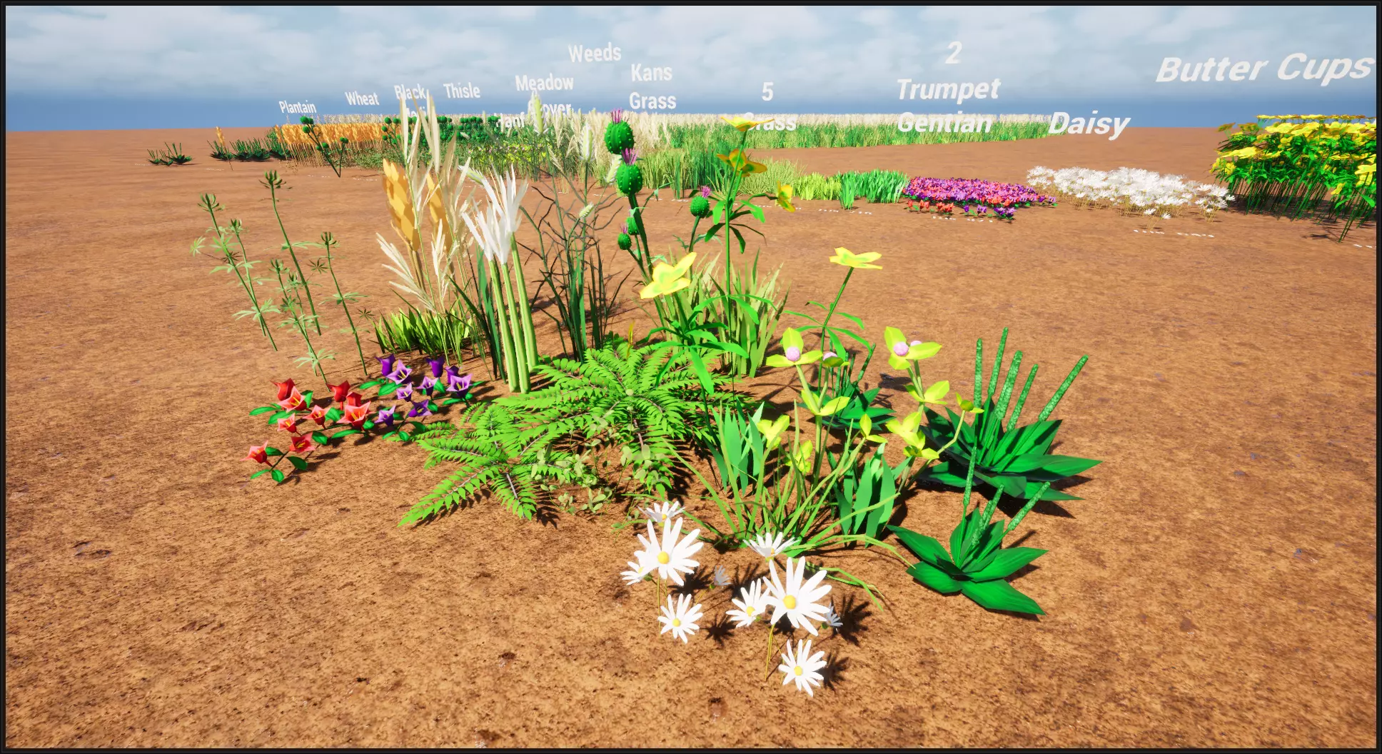 Stylized weeds plants grass nanite foliage Low-poly 3D model_3