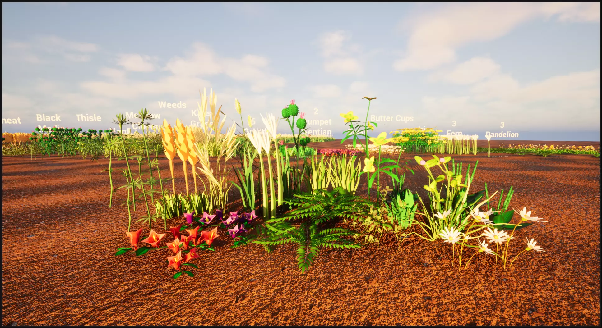 Stylized weeds plants grass nanite foliage Low-poly 3D model_10