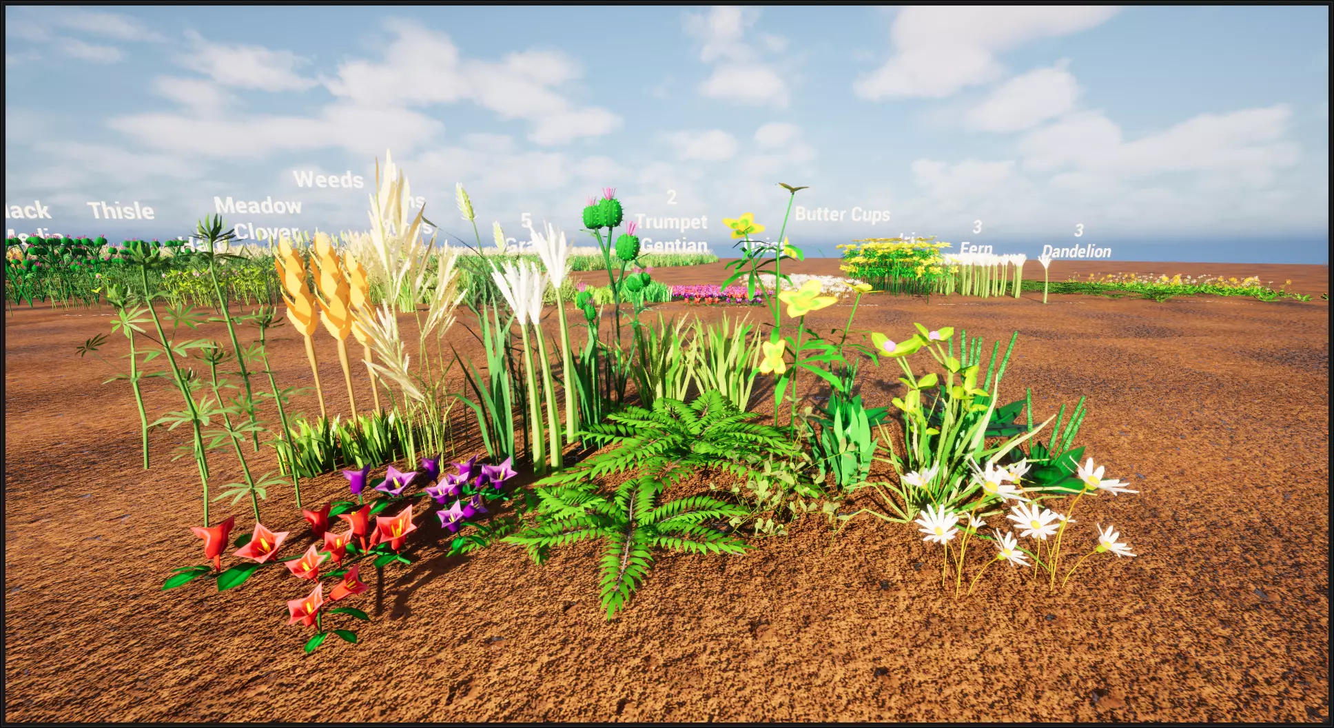 Stylized weeds plants grass nanite foliage Low-poly 3D model_18