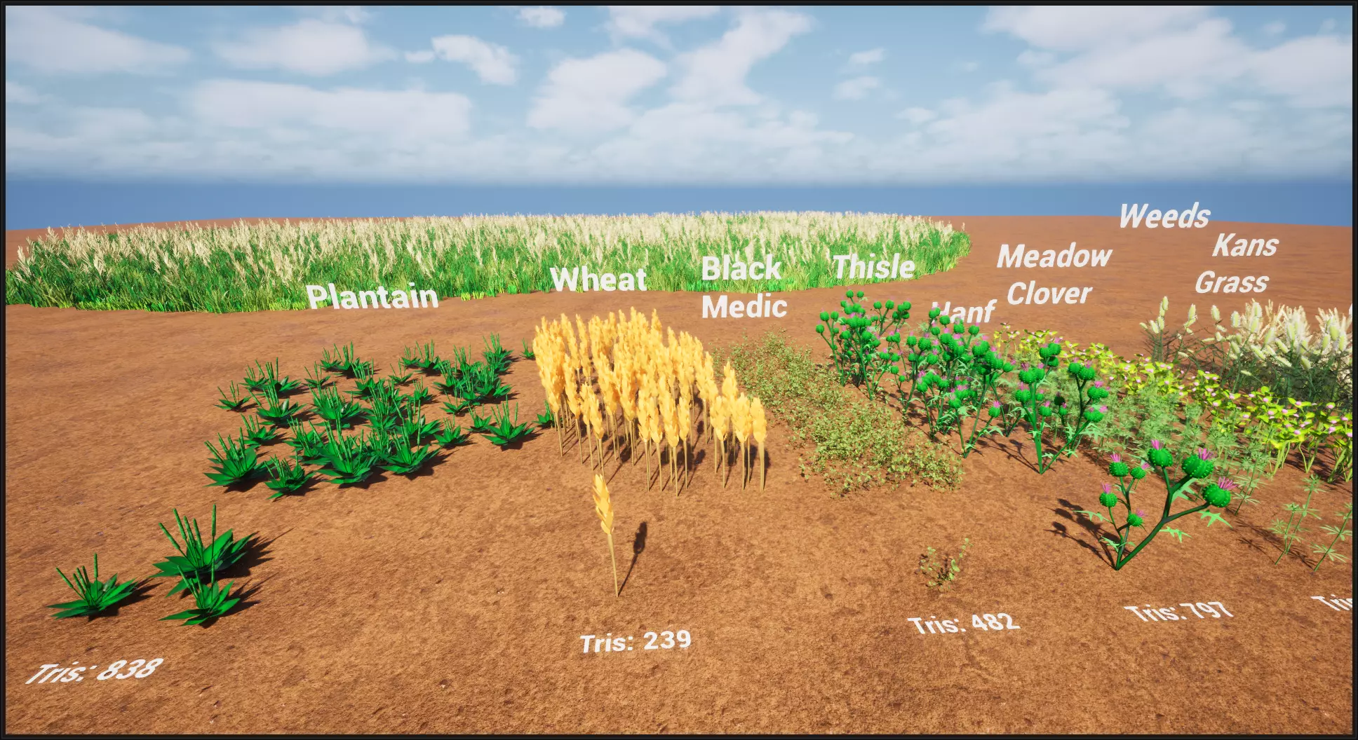 Stylized weeds plants grass nanite foliage Low-poly 3D model_5