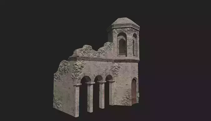 Medieval ruin Low-poly 3D model