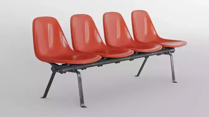 Metro Station Seats 3D Model