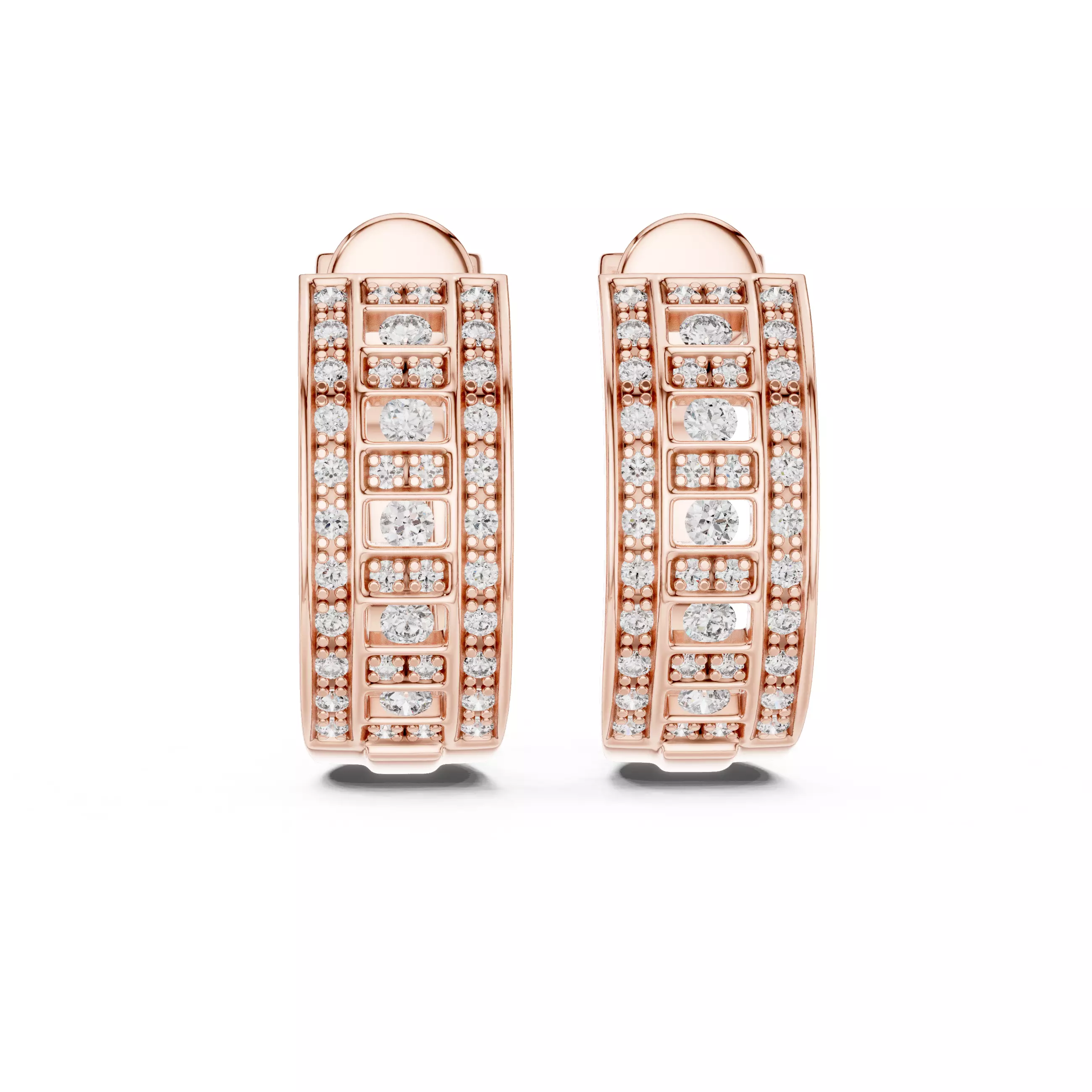 Round Cut Diamond Stud Push Back Earring 3DM STL Video 3D print model