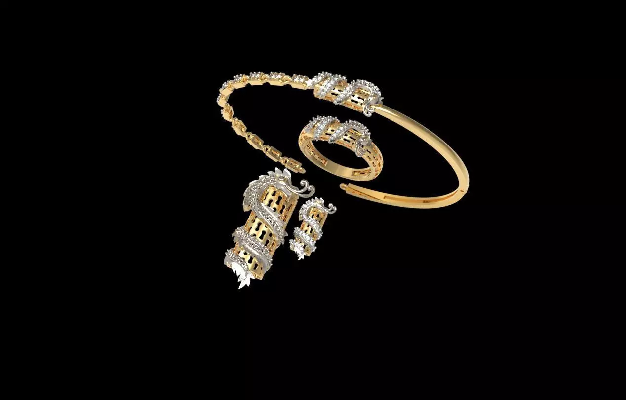 Dragon Jewelry Set 01 3D print model_18