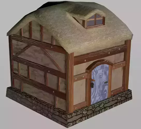 Farm Building Medium Poly