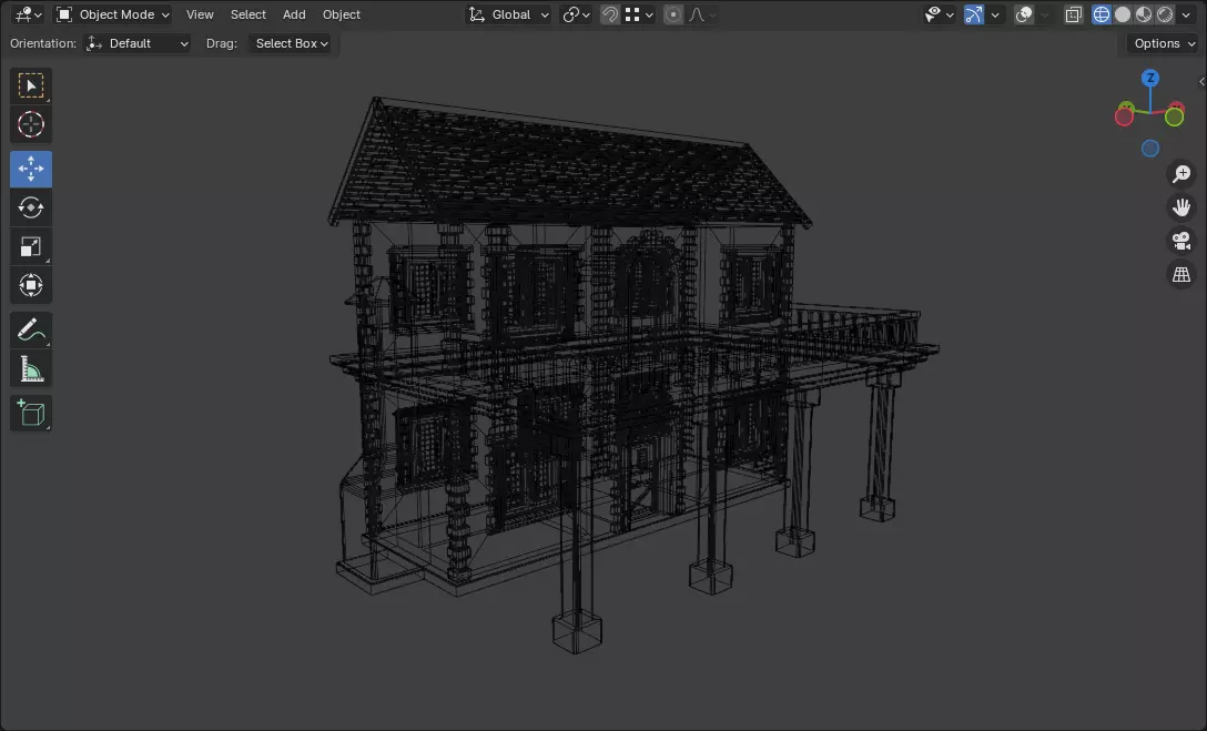 medieval house low poly city town residential house 15 Low-poly 3D model_10