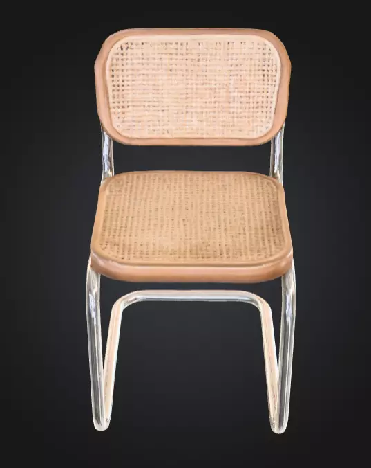 Rattan Elegance Chair Low-poly 3D model_2