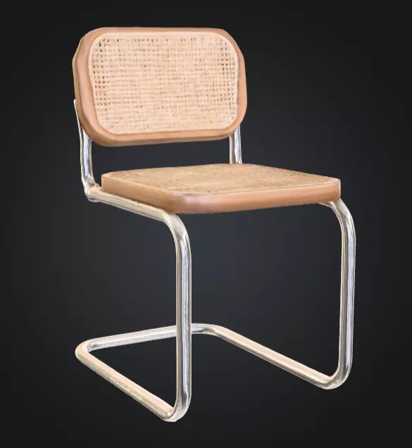 Rattan Elegance Chair Low-poly 3D model_5