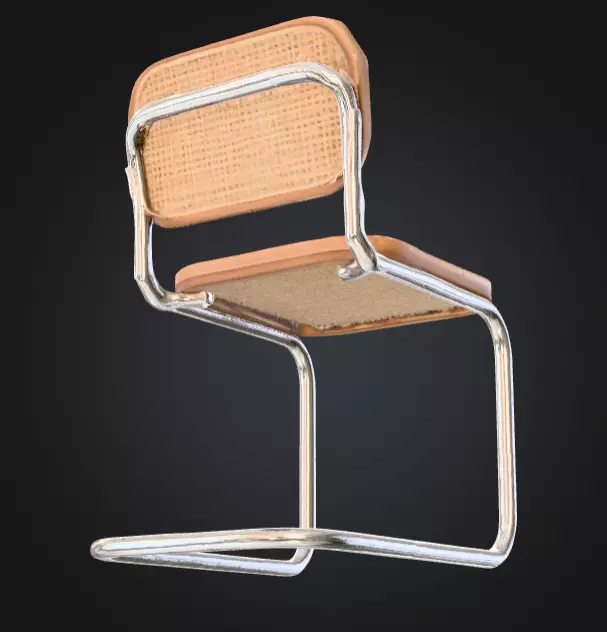 Rattan Elegance Chair Low-poly 3D model_8