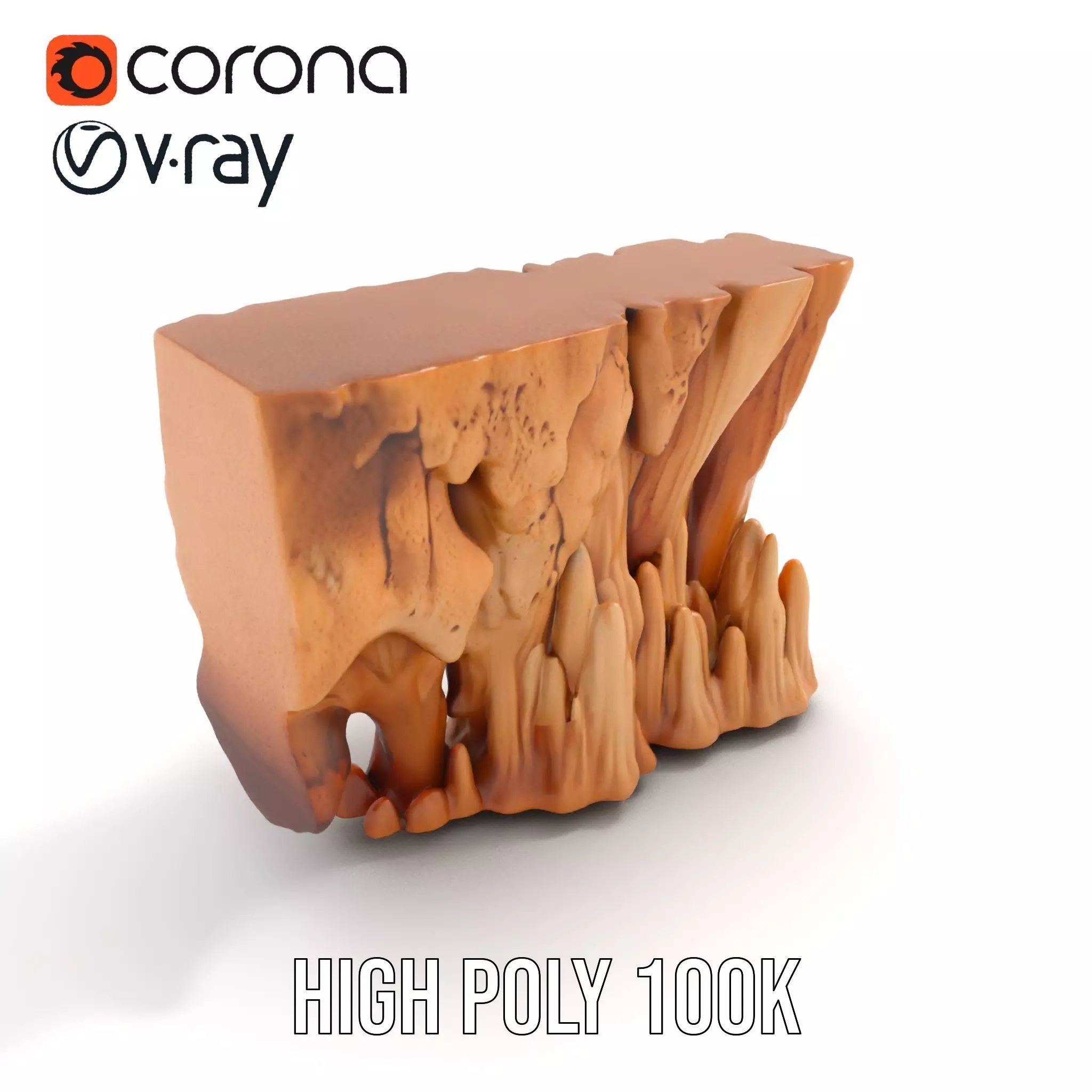 Natural Stalagmite and Stalactite Model Pack for Cave Environ... Low-poly 3D model_21